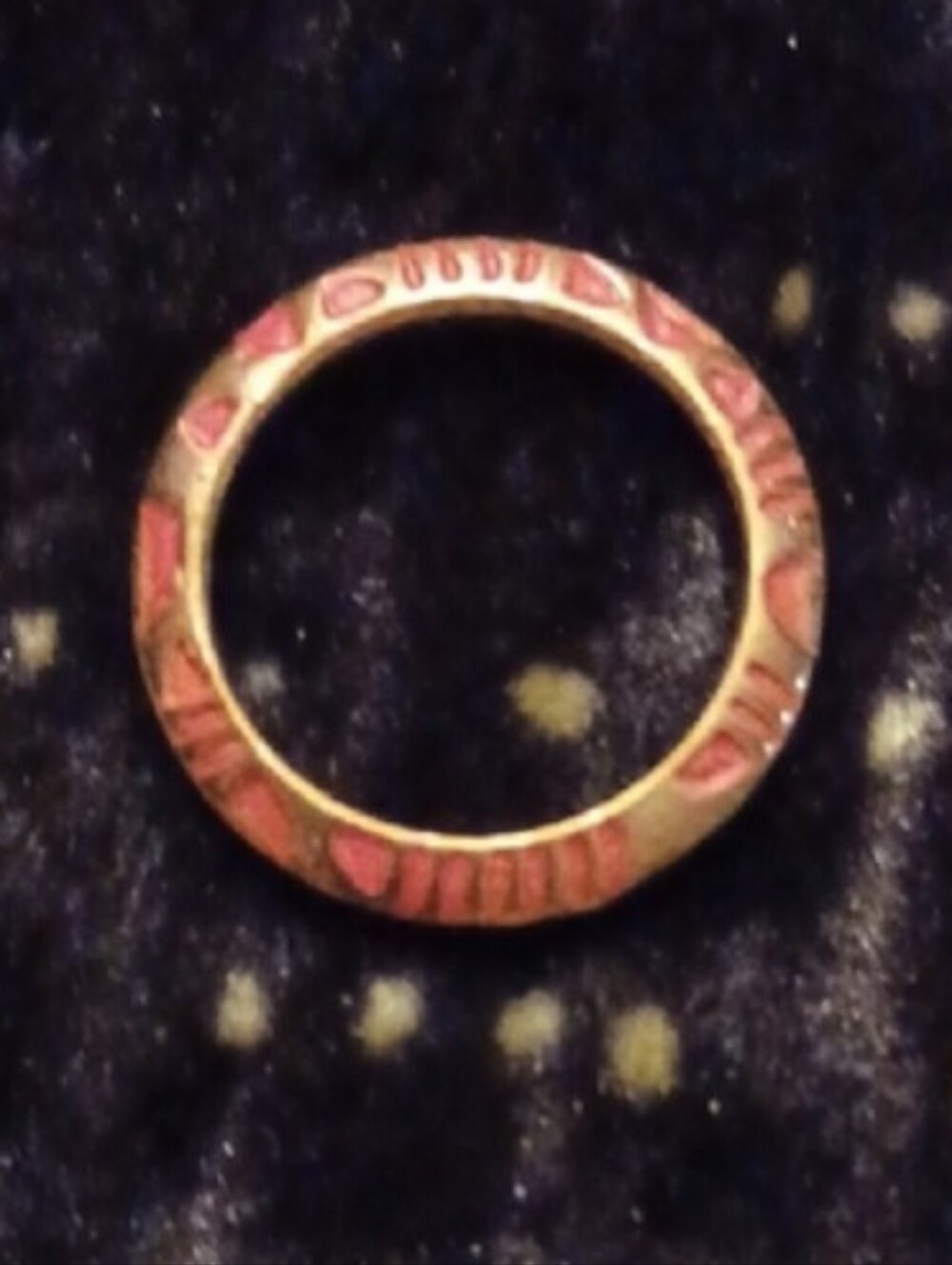 4/$30 Pink Enamel Accent Ring with Gold-Tone Band